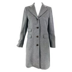 Eric Bompard Pale Grey Cashmere Single Breasted Coat 