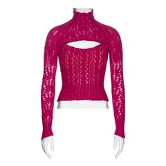 Retro Vivienne Westwood pink knitted Angora wool corset sweater, fw 1993