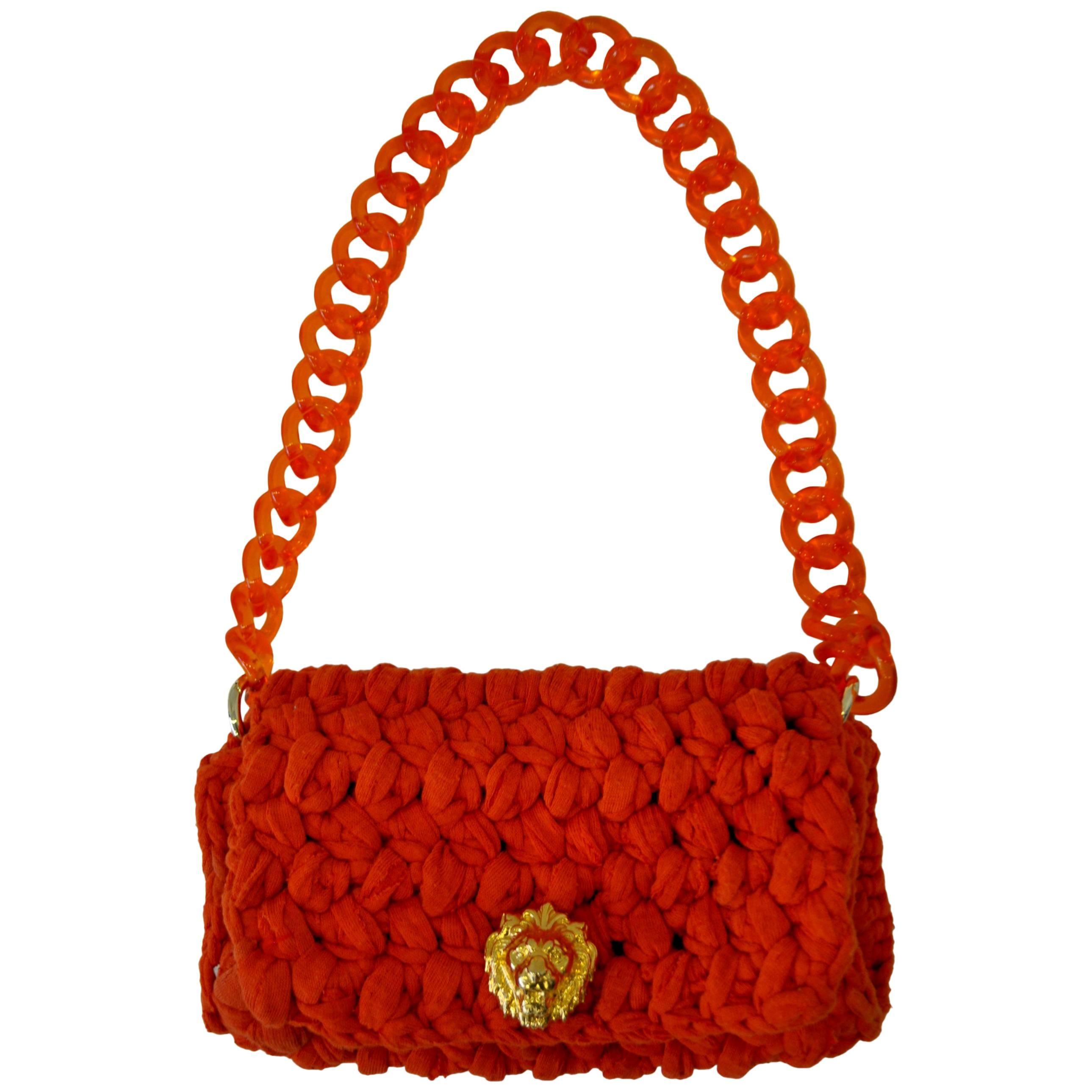 Fresh Fait Maison Designer Inspired Crocheted Handbag For Sale