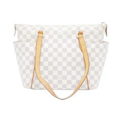 Louis Vuitton Damier Azur Canvas Leather Totally PM Tote Bag