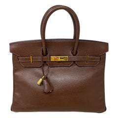 Braune Birkin 35 Tasche von Hermès