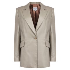 Verheyen London - Blazer surdimensionné « Chesca » en cuir gris pierre, taille 6