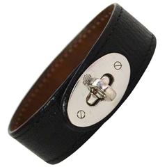 Mulberry Black Twist Lock Bracelet with SHW