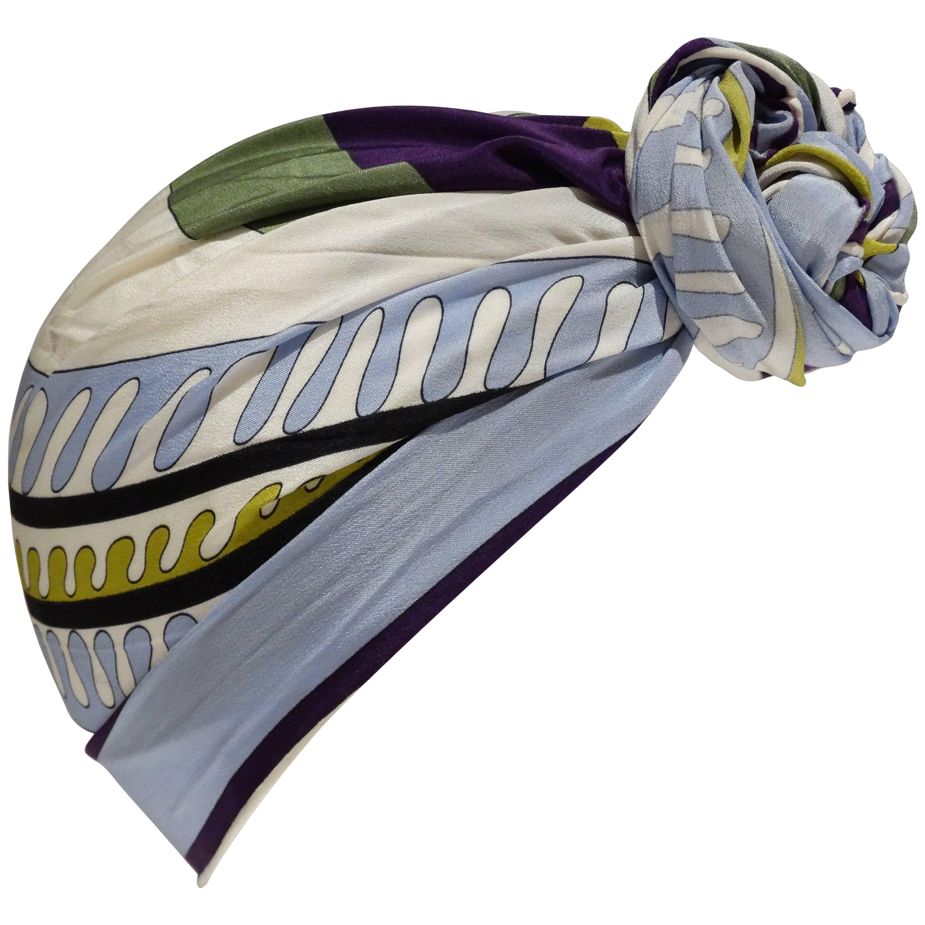 1990s Emilio Pucci Geometric Silk Scarf 