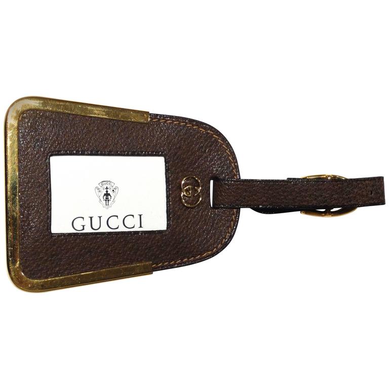 RARE 1970s Gucci Leather Luggage Tag at 1stdibs