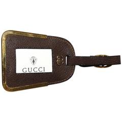 RARE 1970s Gucci Leather Luggage Tag 