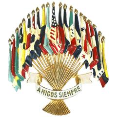 Coro 1930's Flag of Nations Brooch