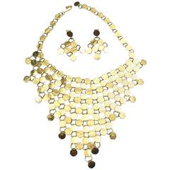 Vintage Vendome Disco Disc Necklace and Earrings