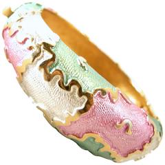 Vintage 1970’s Multi Color Iridescent Enamel Bracelet