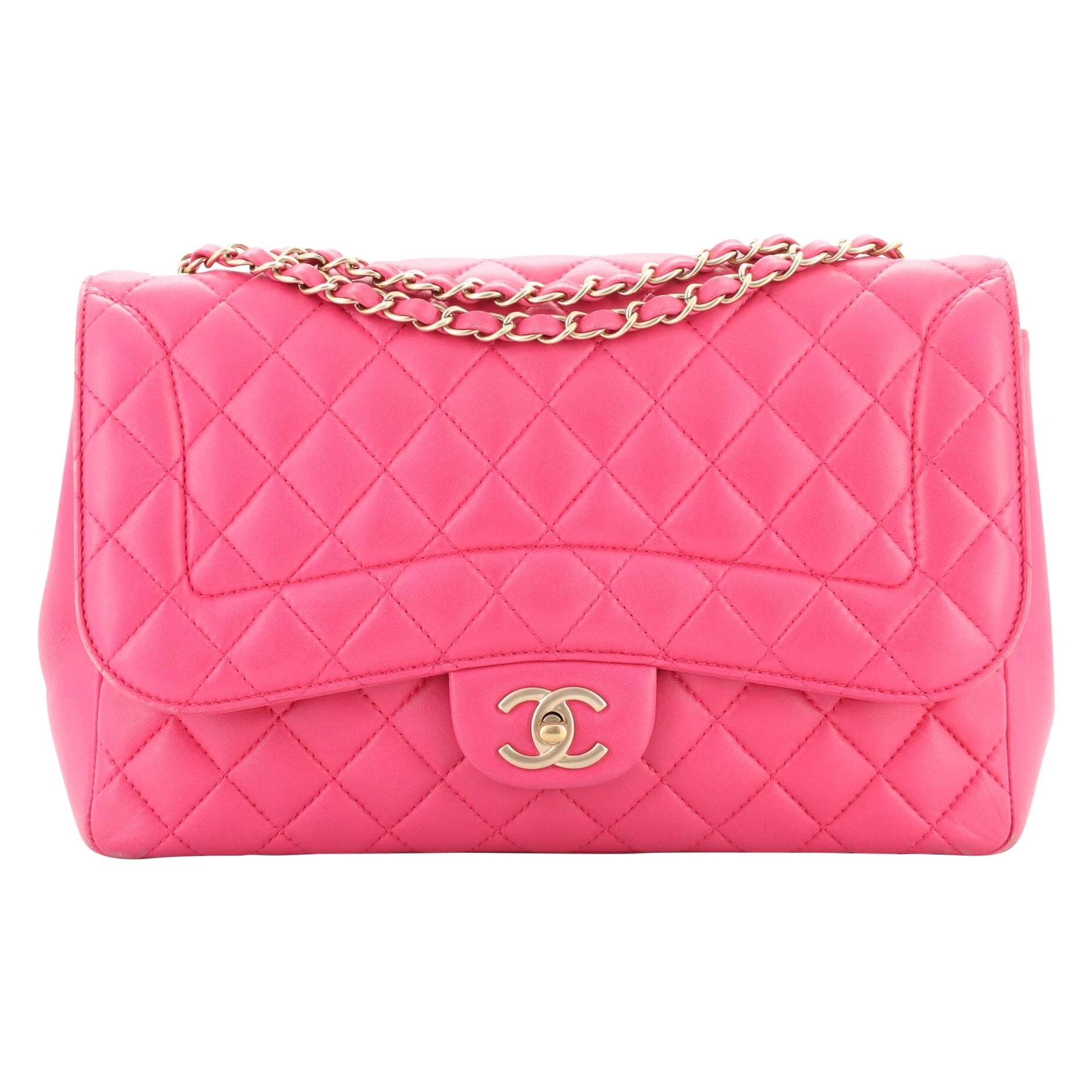 Chanel Mademoiselle Chic Flap Bag Quilted Lambskin Jumbo