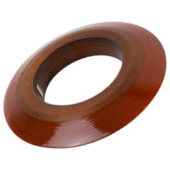 Missoni Bracelet en forme de soucoupe volante massive en bois avec émail marron, Italie