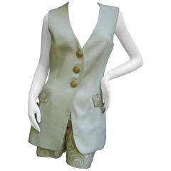 Superb Heavy Silk Christian Dior Demi-Couture Walking Suit. 1980's. 2
