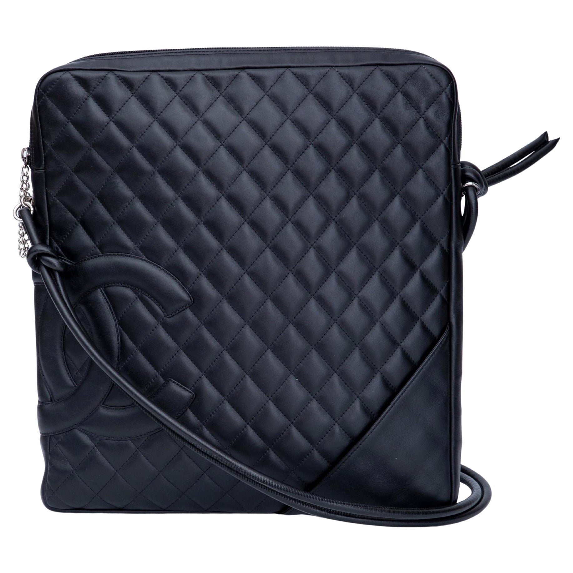 Chanel Large Lambskin Ligne Cambon Messenger Bag Black (2003) For Sale at  1stDibs