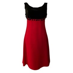 1990' vintage rot-schwarzes Kleid von Moschino Cheap and Chic
