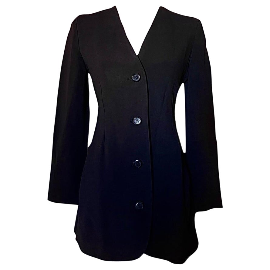 1990er Jahre Vintage Schwarze Moschino Couture-Jacke im Angebot