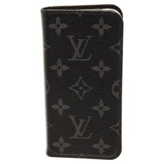 Louis Vuitton Black Monogram Leather Iphone X Folio Cover