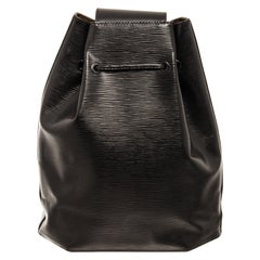 Schwarze Epi Leder-Umhängetasche Sac a Dos von Louis Vuitton