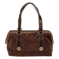 Gucci GG Brown Suede Charmy Handbag