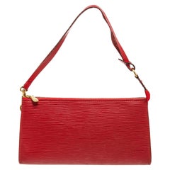 Louis Vuitton Red Epi Leather Pochette Accessories NM Bag
