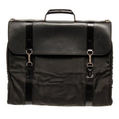 Louis Vuitton Black Nylon and Taiga Leather Portable Gibeciere Travel Bag
