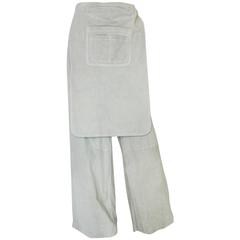 c1998 Runway Sample Stephen Sprouse Suede Pants with Bib 11