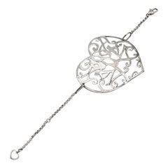 YVES SAINT LAURENT (attribué à) Bracelet cœur en argent sterling