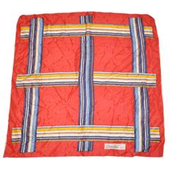 Retro Cesandre (Paris) Multi-Color "Stripes" Silk Scarf