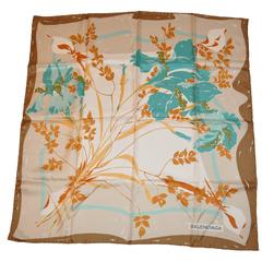 Vintage Balenciaga Multi-Color Floral Silk Scarf