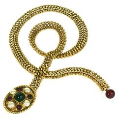 Chanel Gilt Bronze and Pate de Verre Belt 2