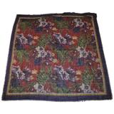 Grande sciarpa Challis in lana multicolore con frange