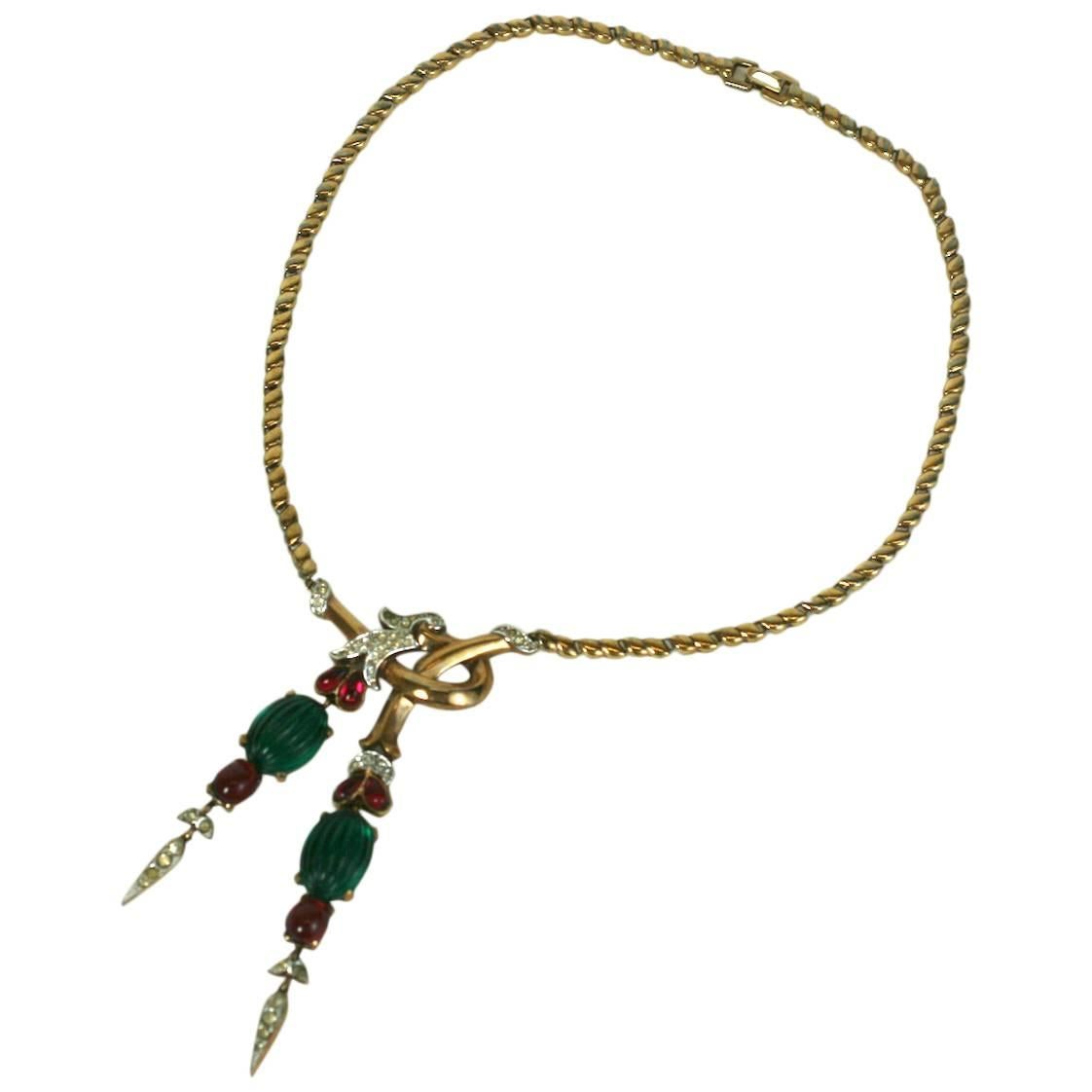Trifari Moghul Pendant Necklace by Alfred Phillipe For Sale
