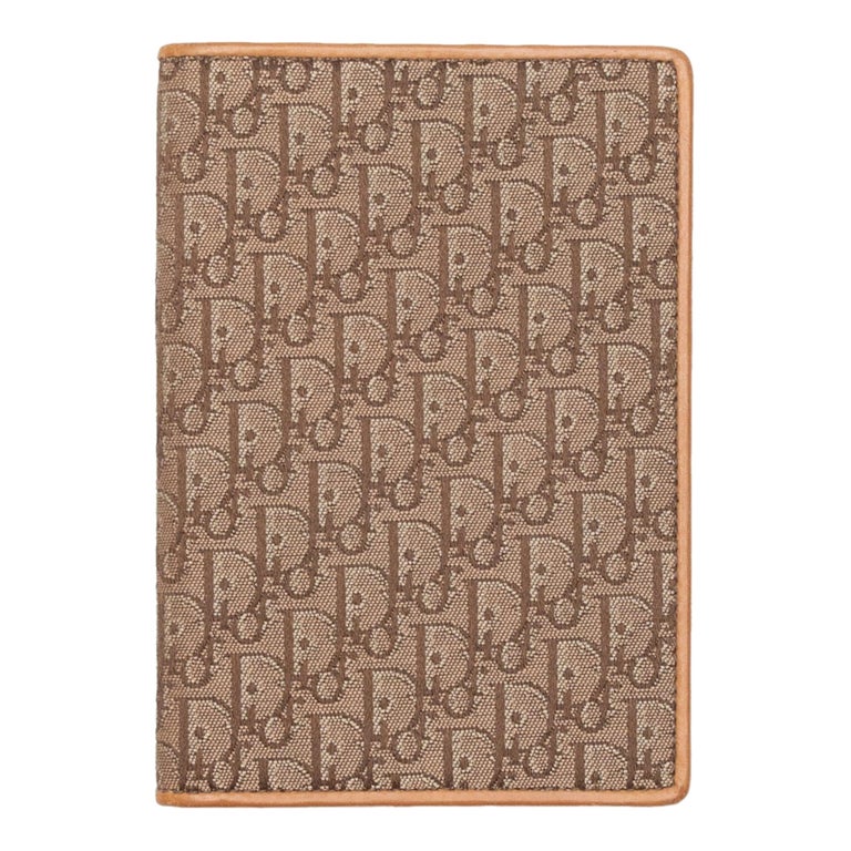 Christian Dior Tan Oblique LeatherTrimmed Passport Holder at 1stDibs