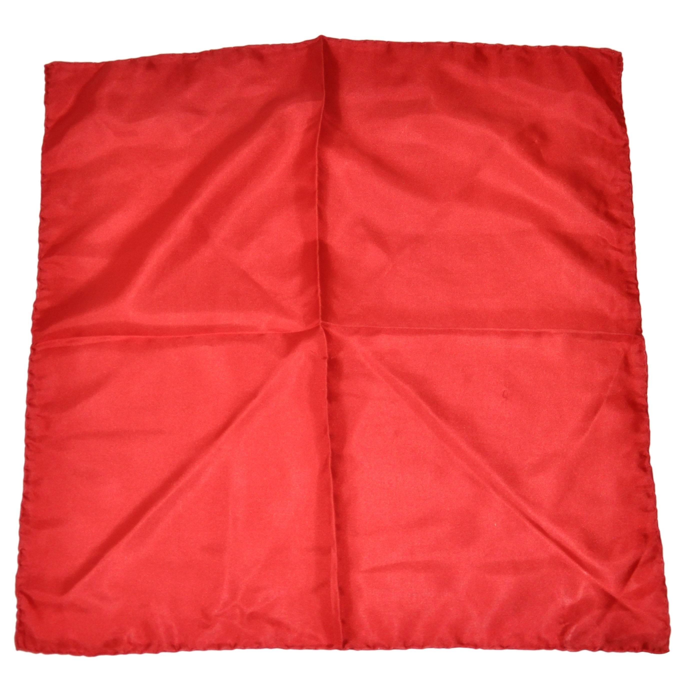 Ashear Blood Red Silk Handkerchief For Sale