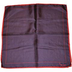 Used Pierre Cardin Navy Polka Dot Silk Handkerchief