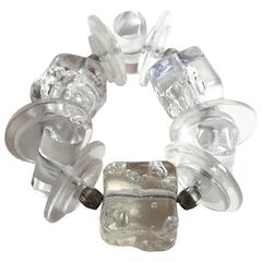 21st Century Judith Hendler Lucite Acrylic Ice Cubes Stretch Bracelet