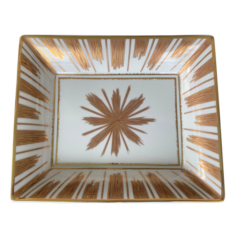Christian Lacroix for Christofle Gold Starburst Decorated Tray For Sale