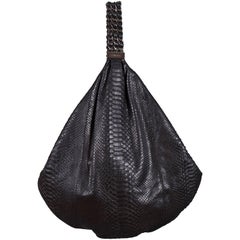Chanel große schwarze Königspython-Hobo-Tasche:: c. 2007