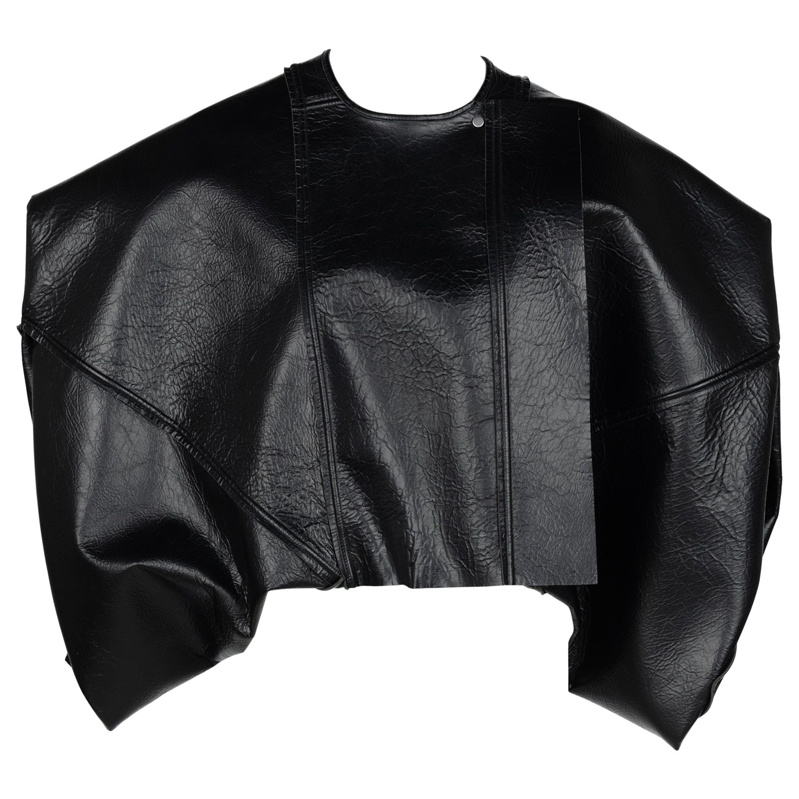 Rick Owens Lilies Sculptural Black Leather Jacket New Tags For Sale