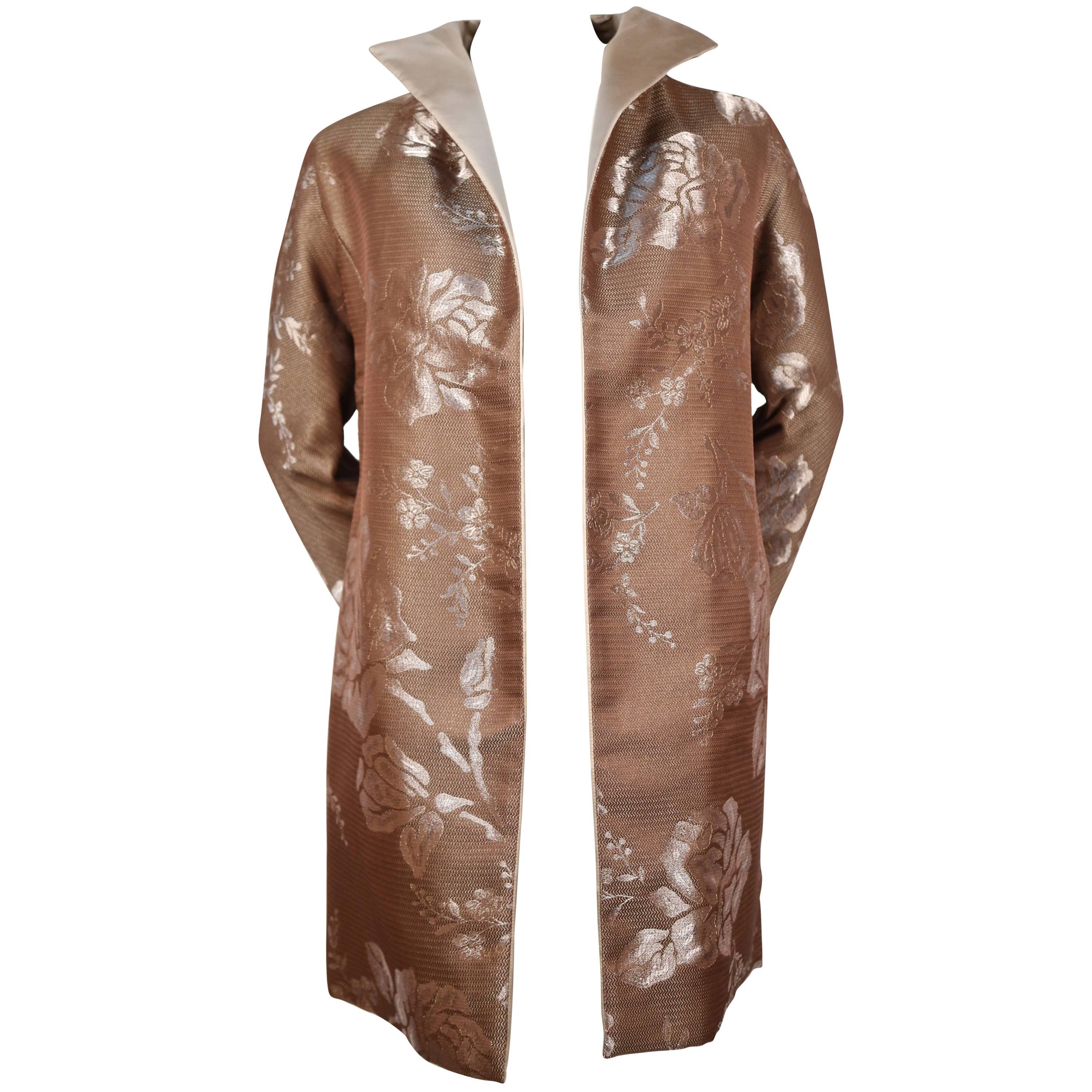Valentino vintage haute couture metallic bronze floral jacket