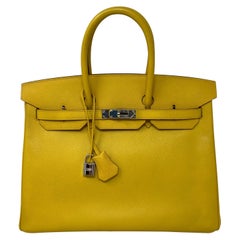 Hermes Soleil Yellow Birkin 35 Bag