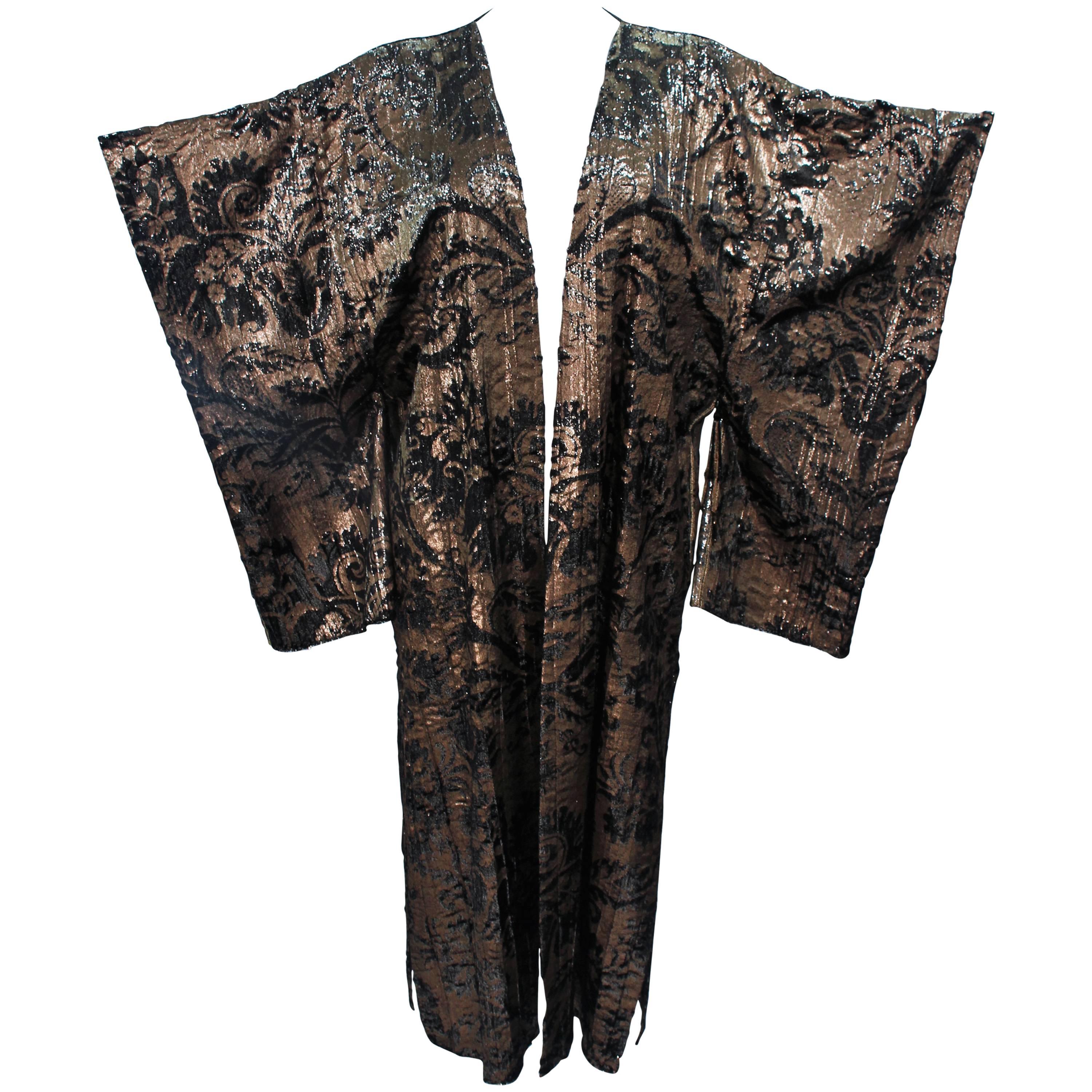 MALI Silk and Velvet Kimono Style Coat with Tassels Size Medium For Sale