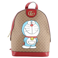 Gucci Doraemon Zip Backpack Printed Mini GG Coated Canvas