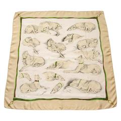Hermes Seidenschal Les Levriers Greyhounds De Poret 90 cm Sammlerstück