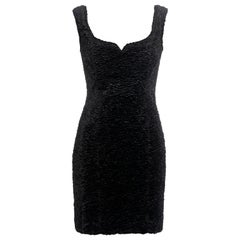 Vivienne Westwood, mini abito in pelliccia sintetica nera con corsetto incorporato, fw 1994