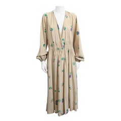 Vintage Halston Silk Crepe Faux Wrap Dress