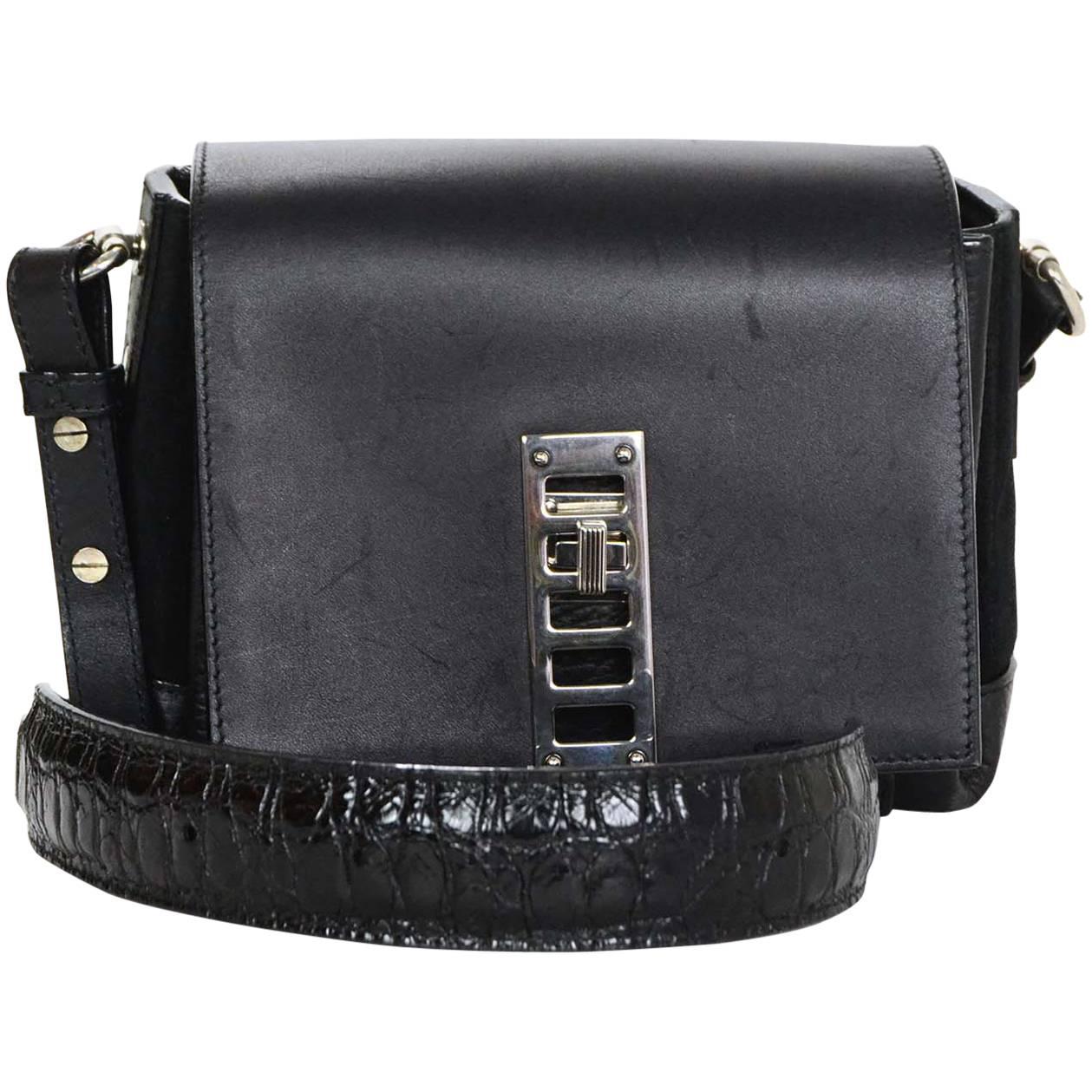 Proenza Schouler Black Leather Mini Elliot Crossbody Bag SHW