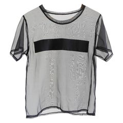 Transparent Top Sheer T-shirt Silk Organza Black Small J Dauphin
