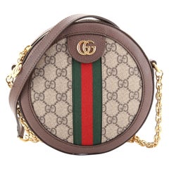 Gucci Ophidia Round Shoulder Bag GG Coated Canvas Mini