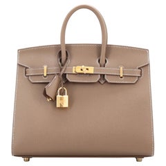 Hermes Birkin Sellier Bag Etoupe Epsom with Gold Hardware 25