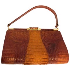 Vintage 50s Hornback Alligator Handbag